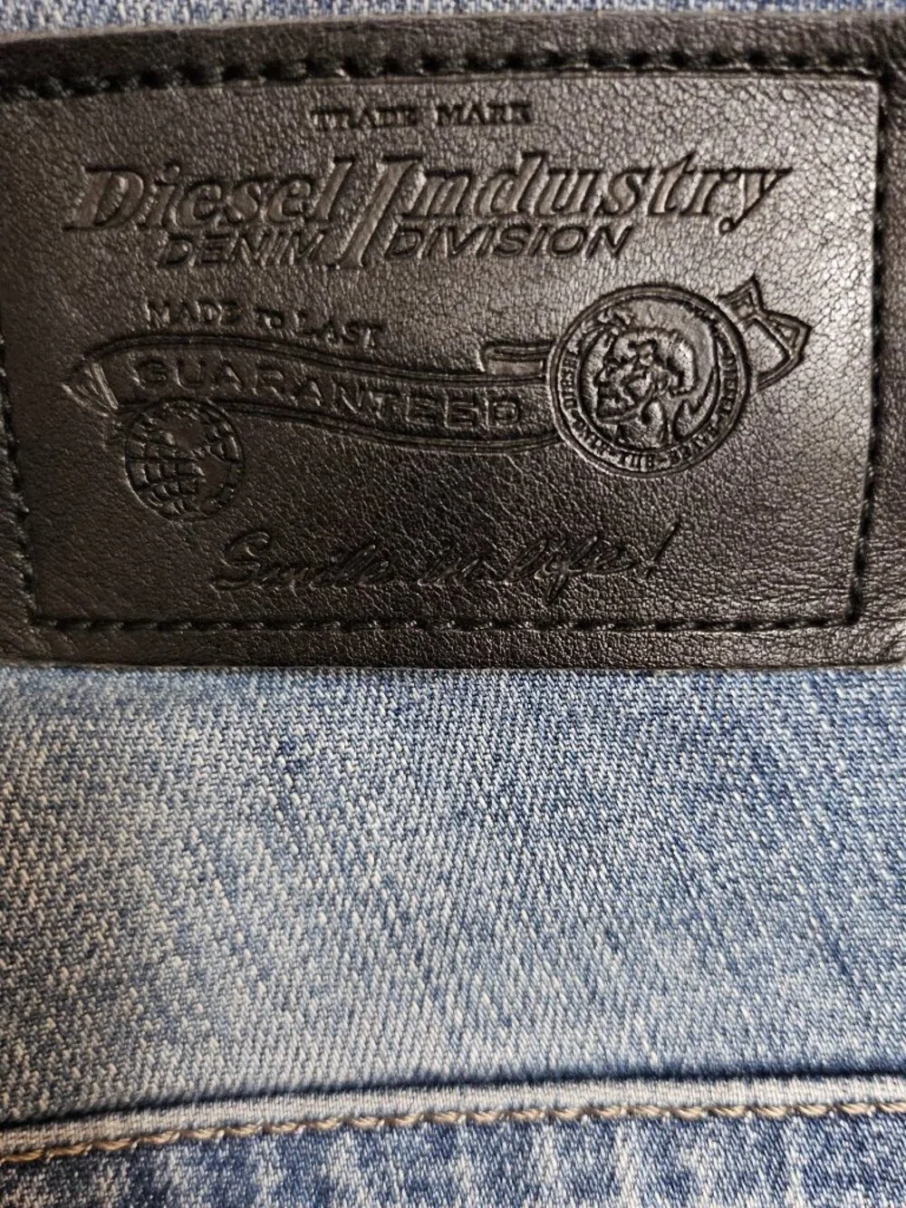 Diesel Industry Denim Division Distressed Slim Jeans Mens 28 Blue Medium Wash